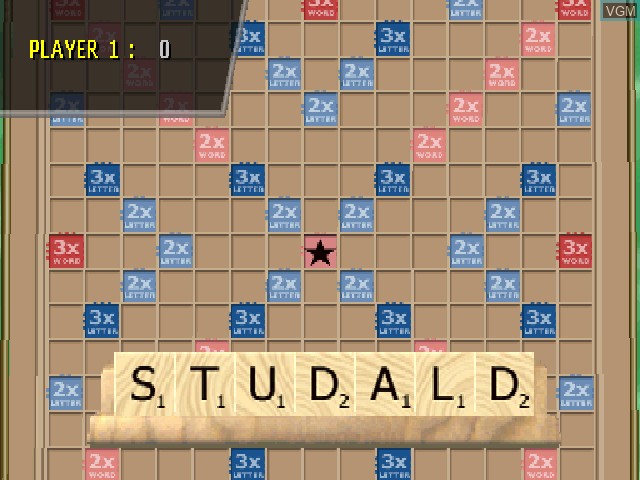 In-game screen of the game Scrabble on Sony Playstation