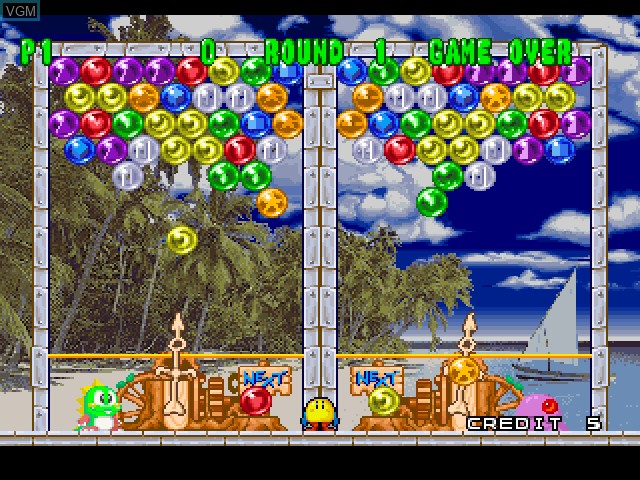 In-game screen of the game Bust-A-Move 2 Arcade Edition on Sony Playstation