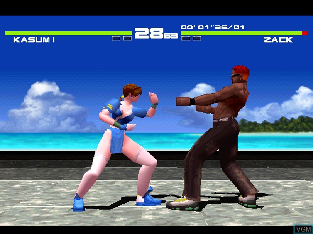 In-game screen of the game Dead or Alive on Sony Playstation