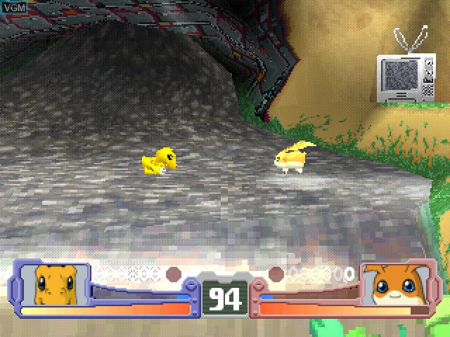 In-game screen of the game Digimon Rumble Arena on Sony Playstation