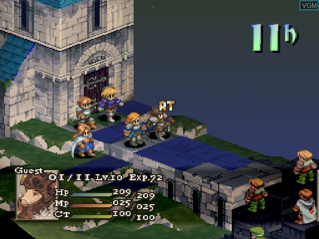 In-game screen of the game Final Fantasy Tactics on Sony Playstation