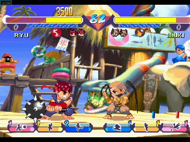 In-game screen of the game Pocket Fighter on Sony Playstation