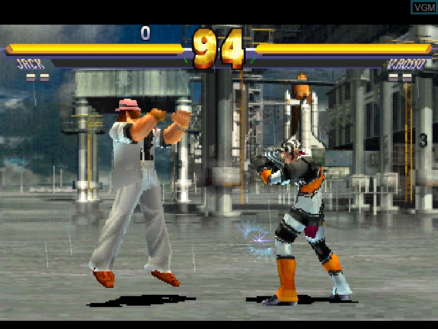 In-game screen of the game Street Fighter EX2 Plus on Sony Playstation