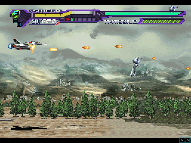 In-game screen of the game Choujikuu Yousai Macross - Do You Remember Love on Sony Playstation