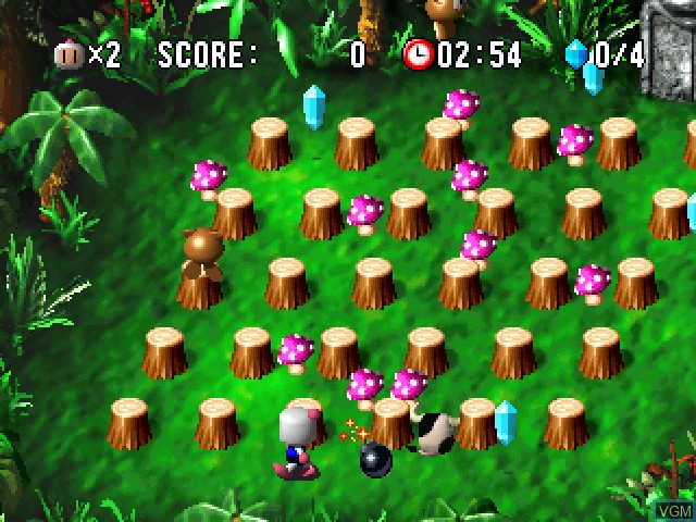 In-game screen of the game Bomberman World on Sony Playstation