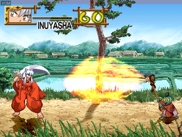 In-game screen of the game Inuyasha - Sengoku Otogi Gassen on Sony Playstation