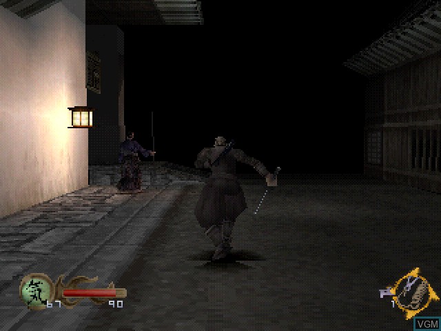 In-game screen of the game Rittai Ninja Katsugeki Tenchu - Shinobi-Gaisen on Sony Playstation