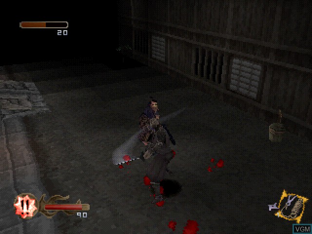 In-game screen of the game Tenchu - Stealth Assassins on Sony Playstation