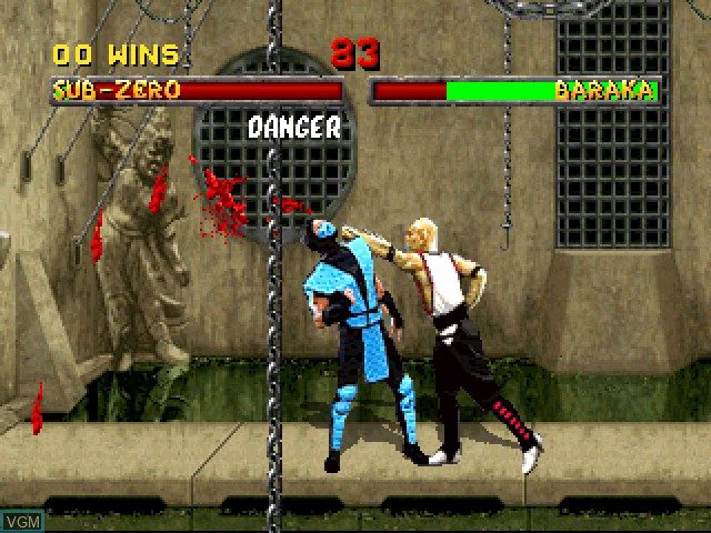 In-game screen of the game Mortal Kombat II on Sony Playstation