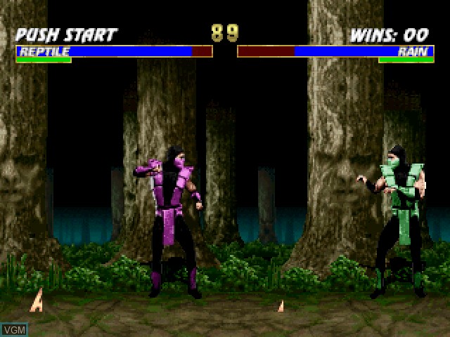 In-game screen of the game Mortal Kombat Trilogy on Sony Playstation