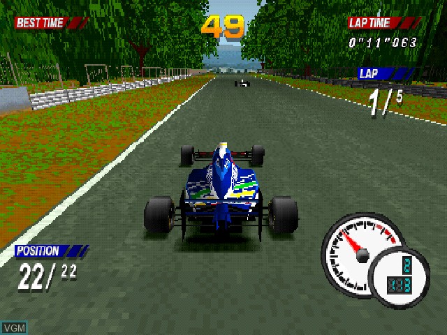 In-game screen of the game Formula 1 97 on Sony Playstation