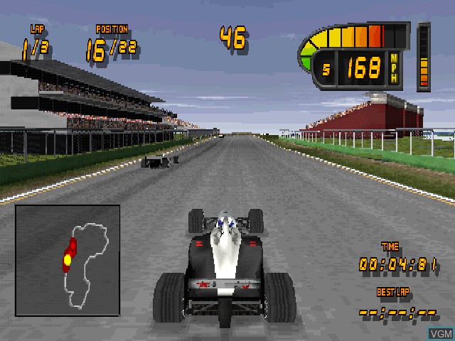 In-game screen of the game Formula 1 98 on Sony Playstation