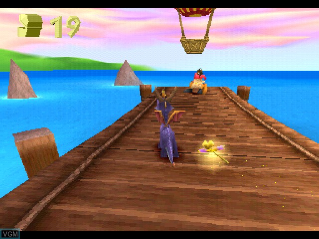 In-game screen of the game Spyro the Dragon on Sony Playstation