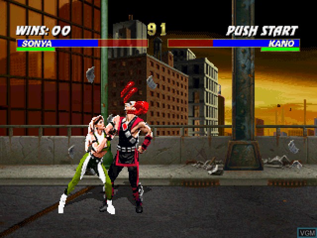 In-game screen of the game Mortal Kombat 3 on Sony Playstation