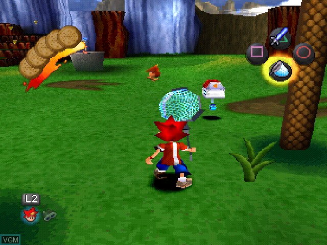 In-game screen of the game Ape Escape on Sony Playstation