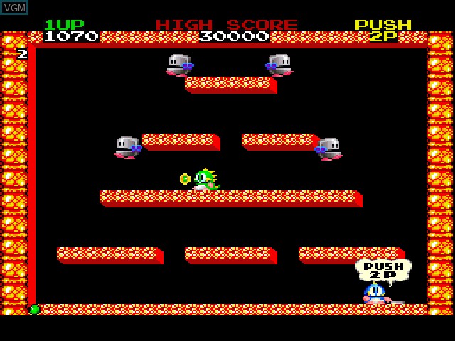 In-game screen of the game Bubble Bobble also featuring Rainbow Islands on Sony Playstation