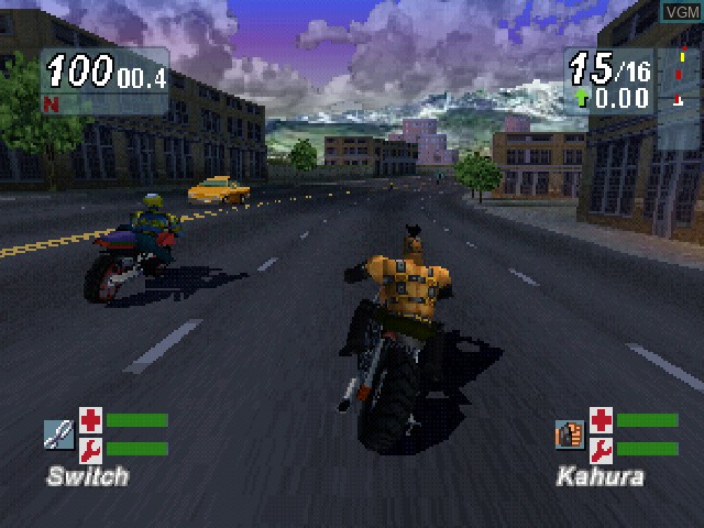 In-game screen of the game Road Rash - Jailbreak on Sony Playstation