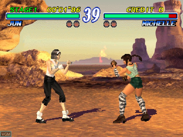 In-game screen of the game Tekken 2 on Sony Playstation