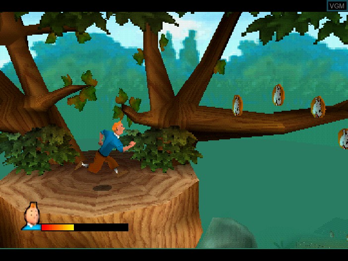 In-game screen of the game Tintin - Destination Adventure on Sony Playstation