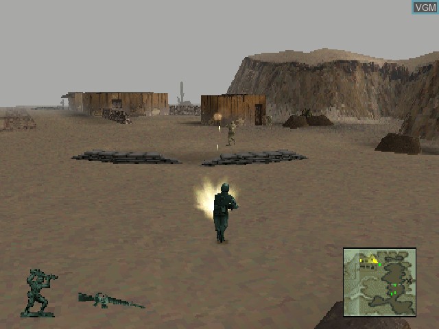 In-game screen of the game Army Men 3D on Sony Playstation