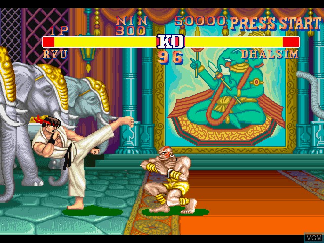 In-game screen of the game Capcom Generation 5 - Dai 5 Shuu Kakutouka Tachi on Sony Playstation