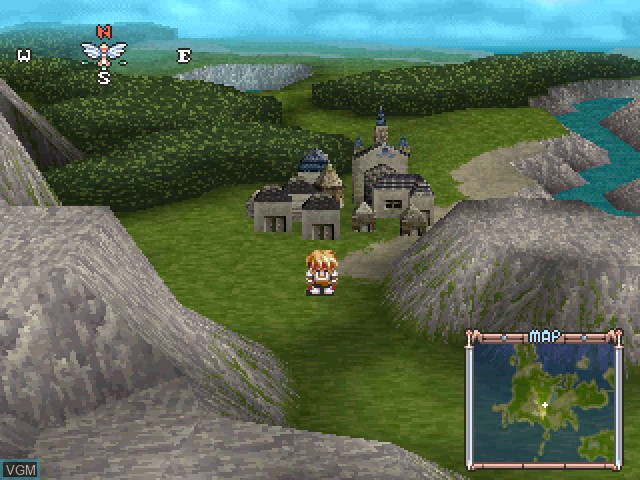 In-game screen of the game Tales of Phantasia on Sony Playstation