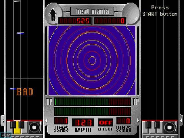In-game screen of the game BeatMania on Sony Playstation