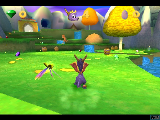 In-game screen of the game Spyro - Year of the Dragon on Sony Playstation