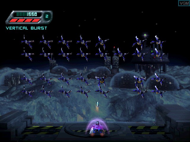 In-game screen of the game Space Invaders on Sony Playstation