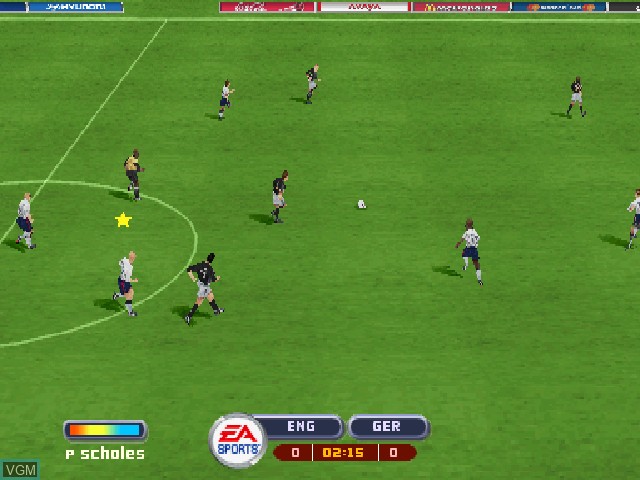 In-game screen of the game 2002 FIFA World Cup on Sony Playstation