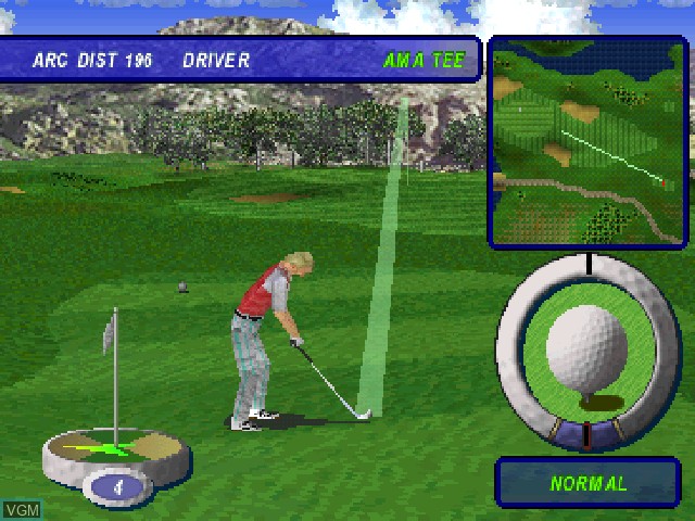 In-game screen of the game Actua Golf 3 on Sony Playstation