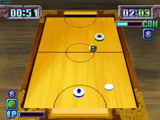 In-game screen of the game Air Hockey on Sony Playstation