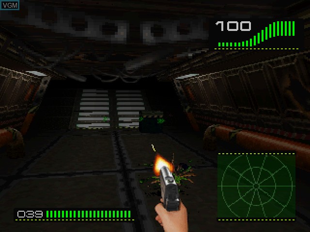 In-game screen of the game Alien Trilogy on Sony Playstation