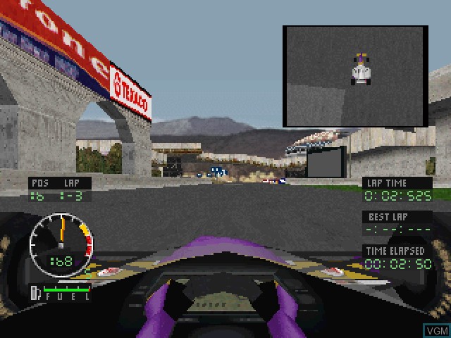 In-game screen of the game Andretti Racing on Sony Playstation
