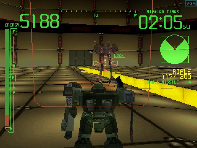 In-game screen of the game Armored Core on Sony Playstation