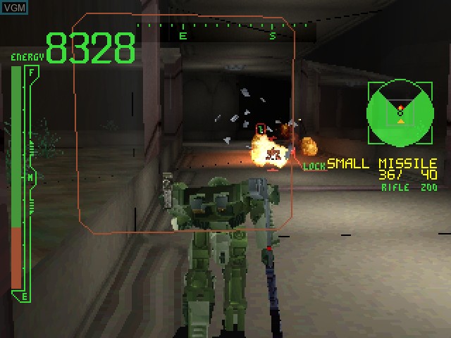 In-game screen of the game Armored Core - Master of Arena on Sony Playstation