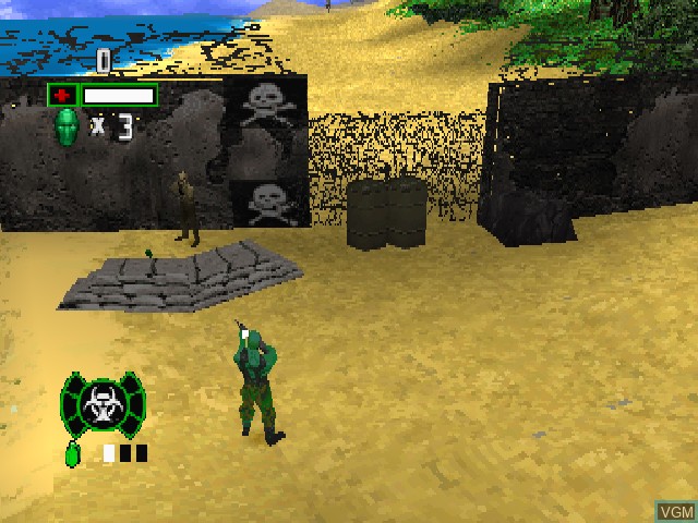 In-game screen of the game Army Men - Green Rogue on Sony Playstation