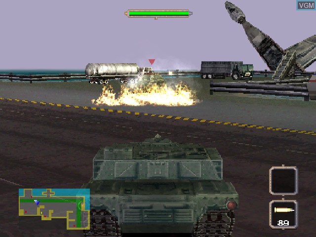 In-game screen of the game BattleTanx - Global Assault on Sony Playstation