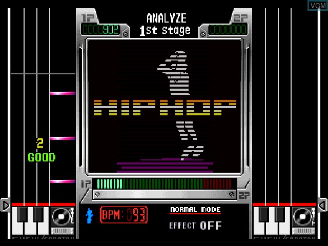 In-game screen of the game BeatMania 6th Mix + Core Remix on Sony Playstation