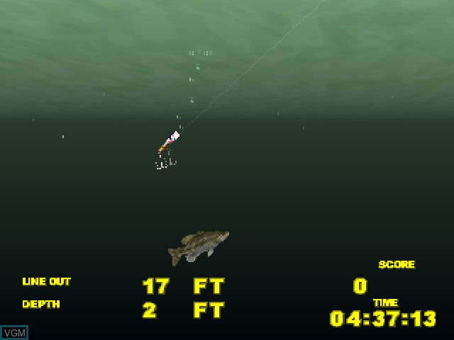 In-game screen of the game Big Bass Fishing on Sony Playstation