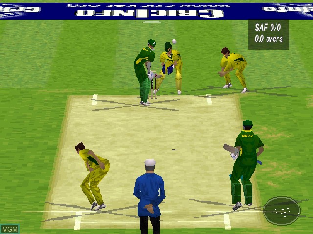 In-game screen of the game Brian Lara Cricket on Sony Playstation