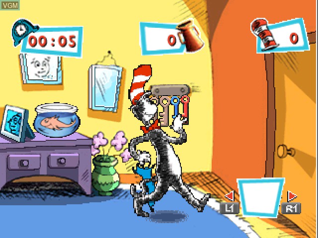In-game screen of the game Dr. Seuss - The Cat in the Hat on Sony Playstation