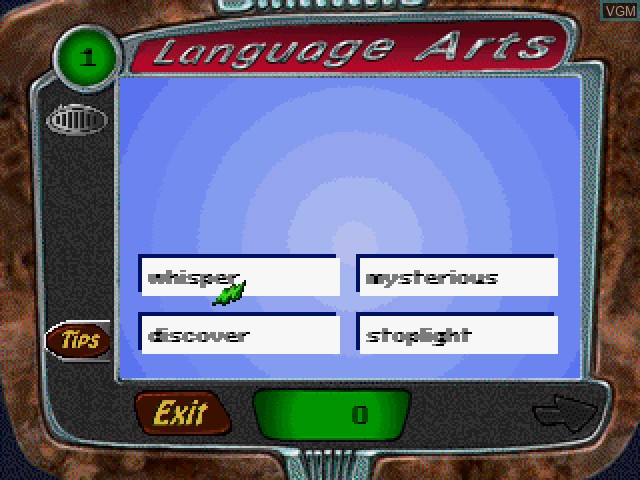 In-game screen of the game Cosmic Cookoff - Language Arts on Sony Playstation