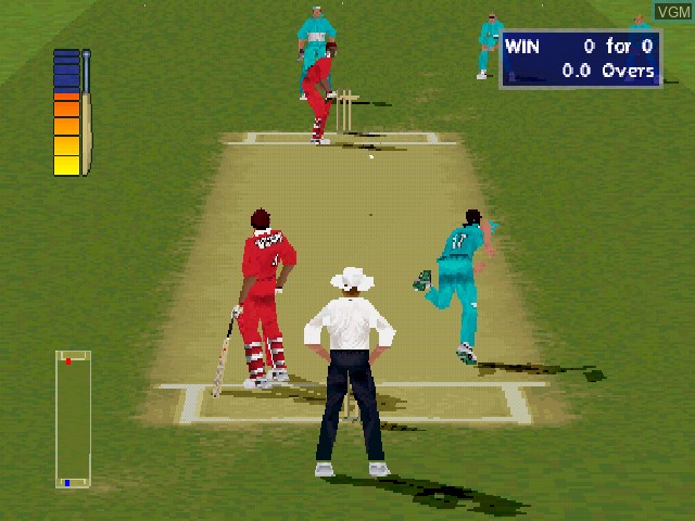 In-game screen of the game Cricket 2000 on Sony Playstation