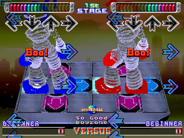In-game screen of the game Dancing Stage Euromix on Sony Playstation
