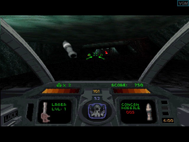 In-game screen of the game Descent 2 on Sony Playstation