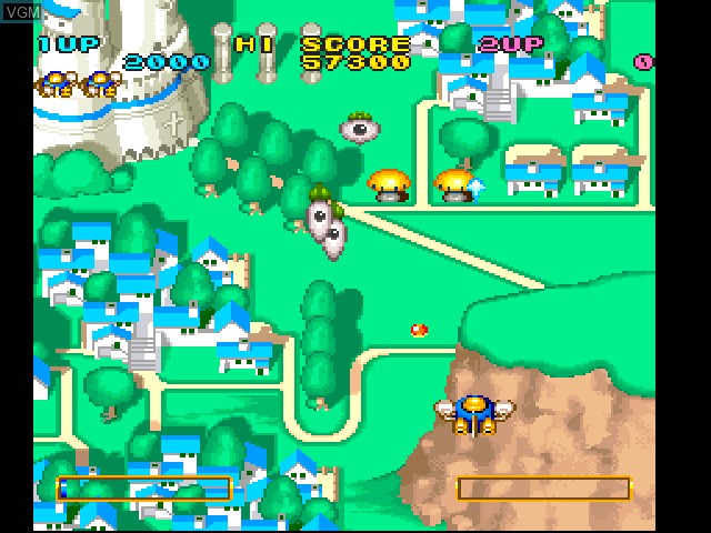 In-game screen of the game Detana TwinBee Yahho! Deluxe Pack on Sony Playstation