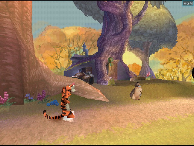 In-game screen of the game Tigger's Honey Hunt on Sony Playstation
