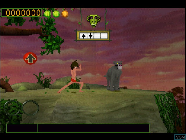 In-game screen of the game Jungle Book, The - Rhythm N'Groove on Sony Playstation