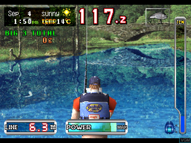 In-game screen of the game Exciting Bass 2 on Sony Playstation